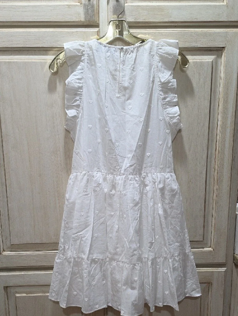 The Kooples White Ruffle-Sleeve Embroidered Mini Dress - Picture 6 of 6
